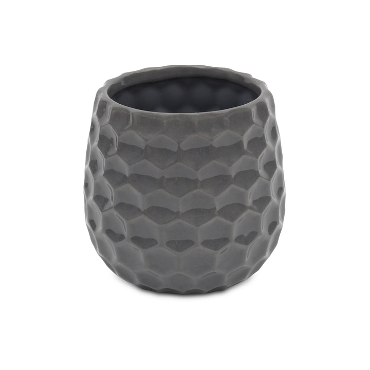 Farrier Hexagon Pattern Gray Ceramic Pot - Large CHEUNGS