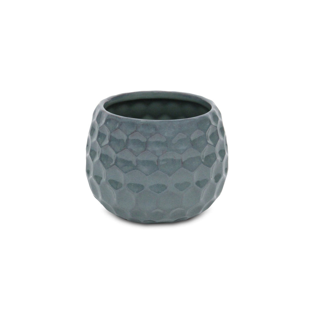 Farrier Hexagon Pattern Blue Ceramic Pot - Wide CHEUNGS