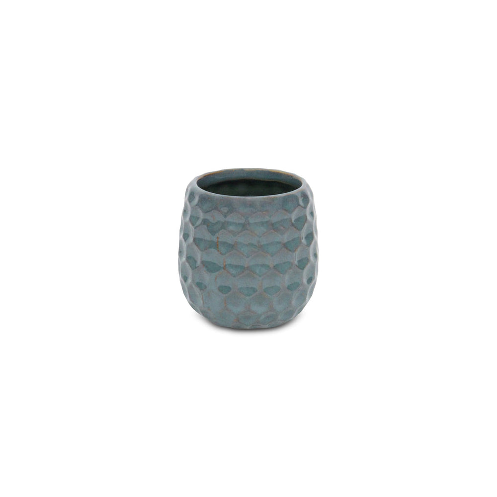 Farrier Hexagon Pattern Blue Ceramic Pot - Small CHEUNGS