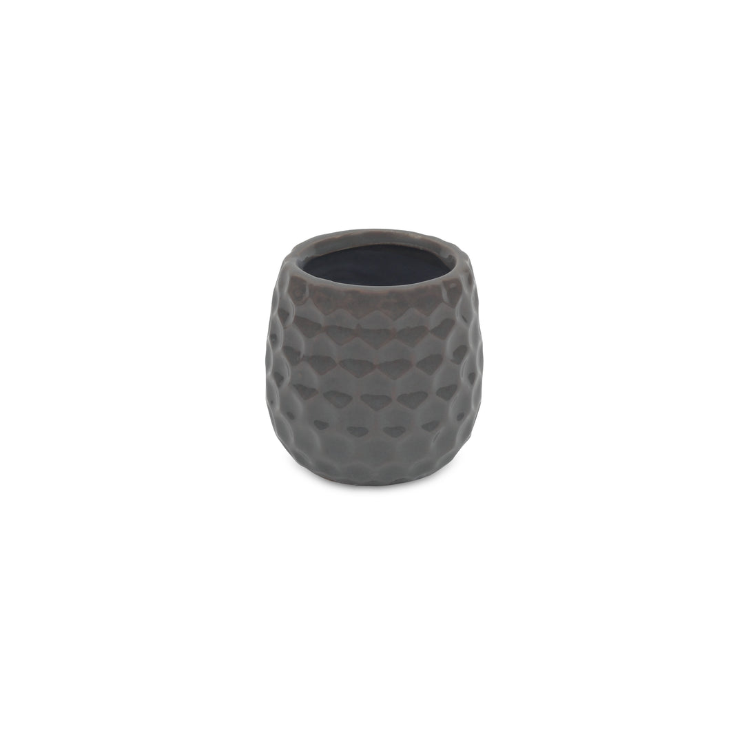 Farrier Hexagon Pattern Gray Ceramic Pot - Small CHEUNGS