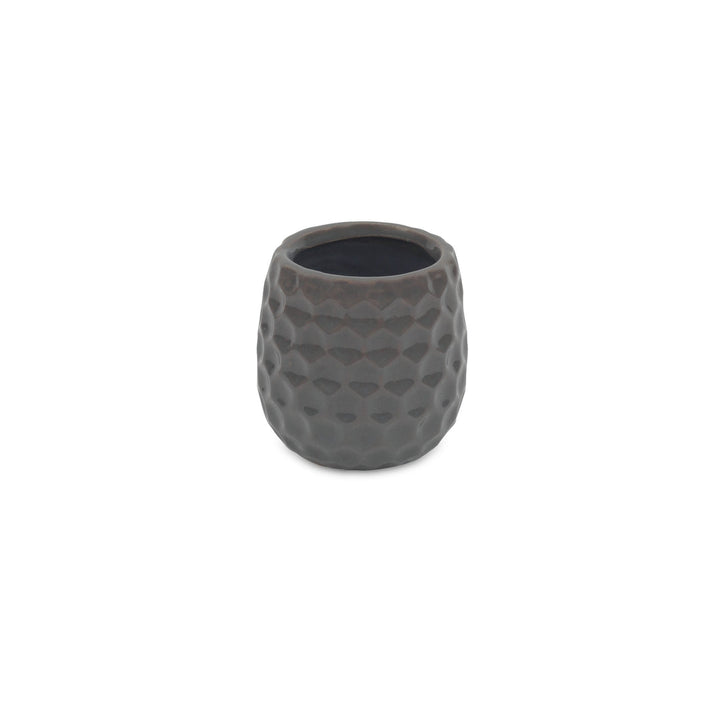 Farrier Hexagon Pattern Gray Ceramic Pot - Small CHEUNGS