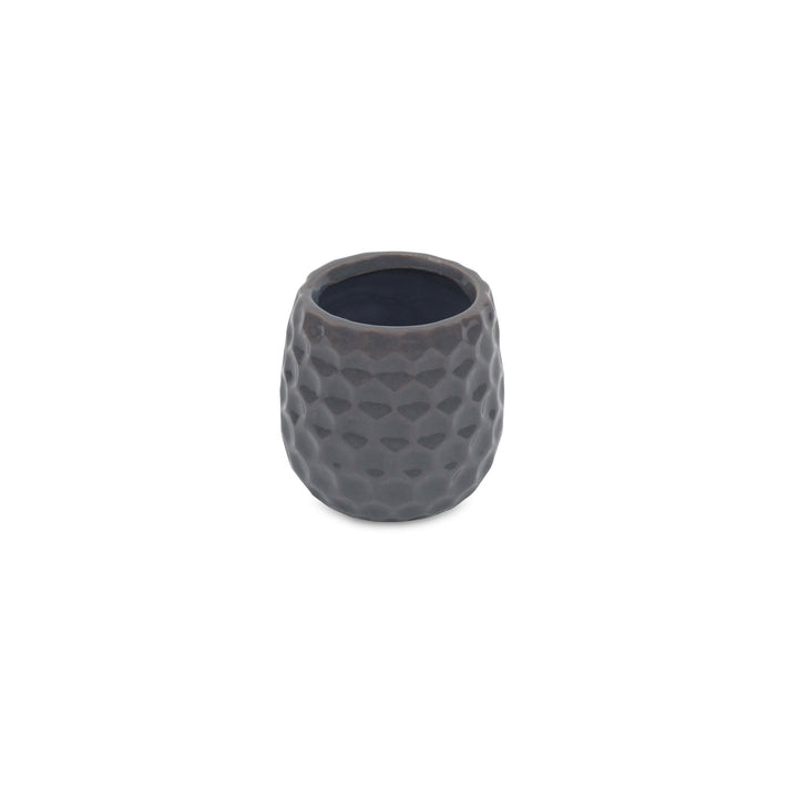 Farrier Hexagon Pattern Gray Ceramic Pot - Small CHEUNGS