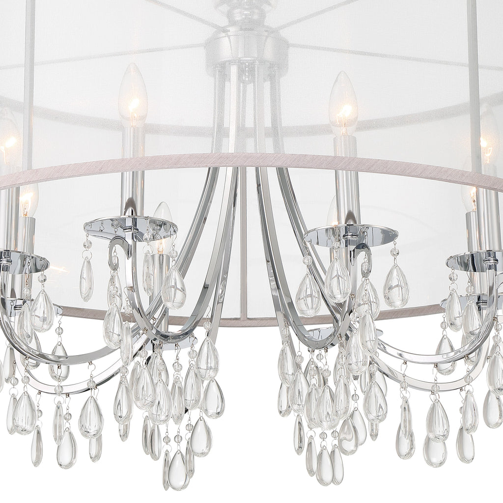 Crystorama Crystorama Hampton 8 Light Drum Shade Polished Chrome Chandelier