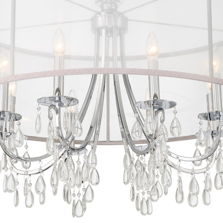 Crystorama Crystorama Hampton 8 Light Drum Shade Polished Chrome Chandelier