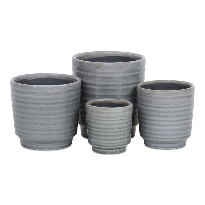 Celadi Gray Rippled Ceramic Pot - Large CHEUNGS