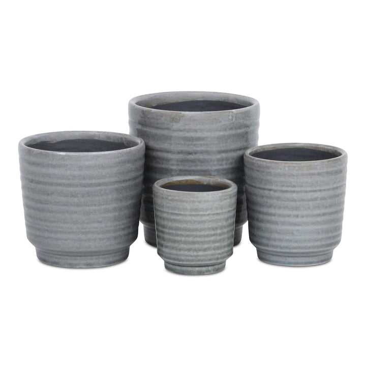 Celadi Gray Rippled Ceramic Pot - X-Large CHEUNGS