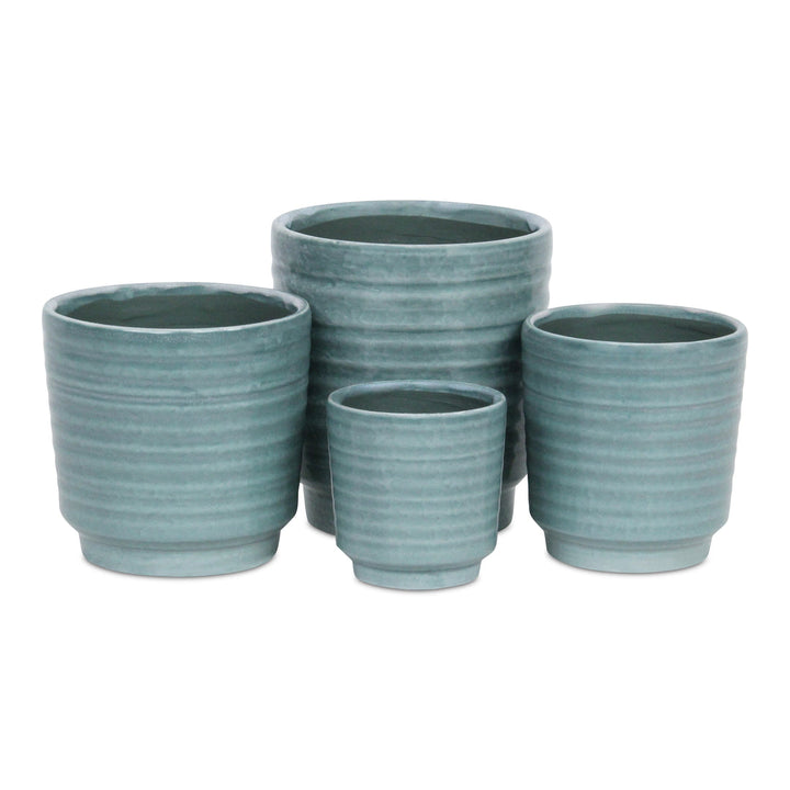 Celadi Green Rippled Ceramic Pot - Large CHEUNGS