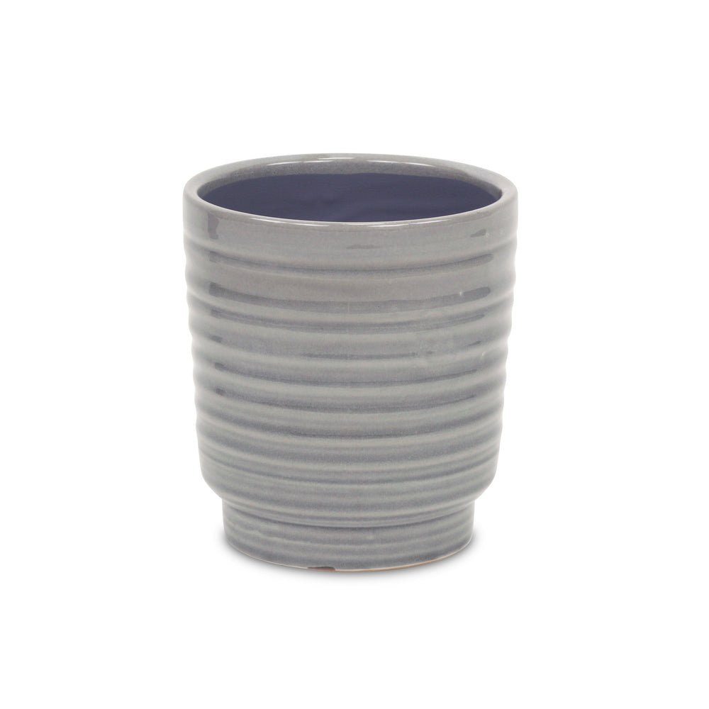 Celadi Gray Rippled Ceramic Pot - X-Large CHEUNGS