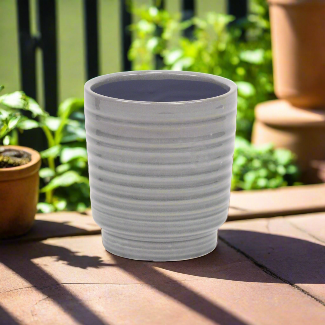 Celadi Gray Rippled Ceramic Pot - X-Large CHEUNGS