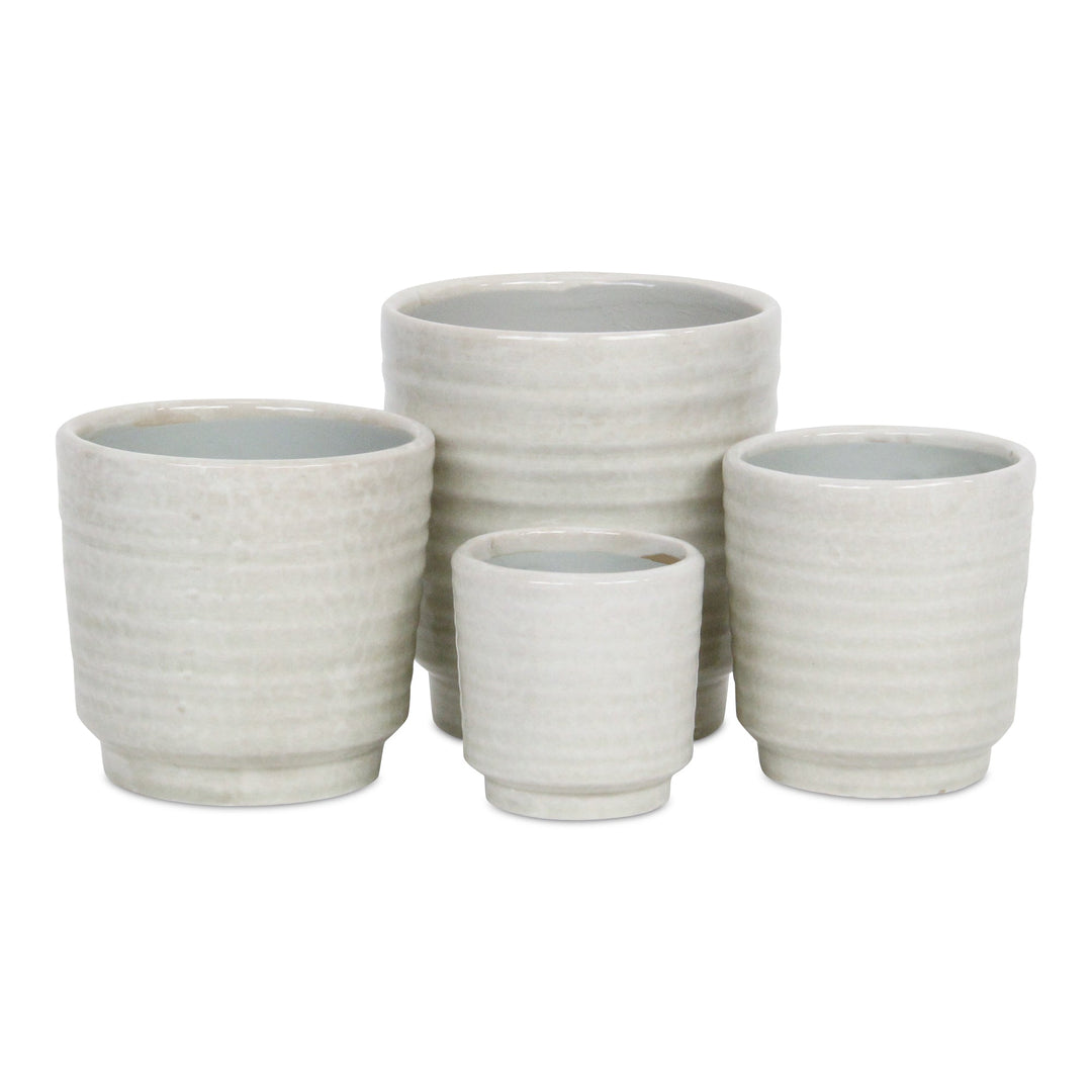 Celadi White Rippled Ceramic Pot - X-Large CHEUNGS