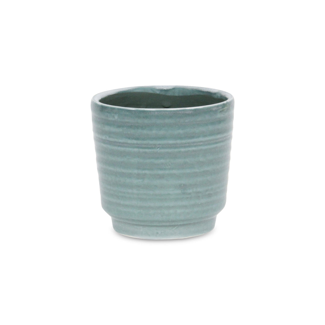 Celadi Green Rippled Ceramic Pot - Large CHEUNGS