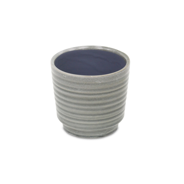 Celadi Gray Rippled Ceramic Pot - Large CHEUNGS