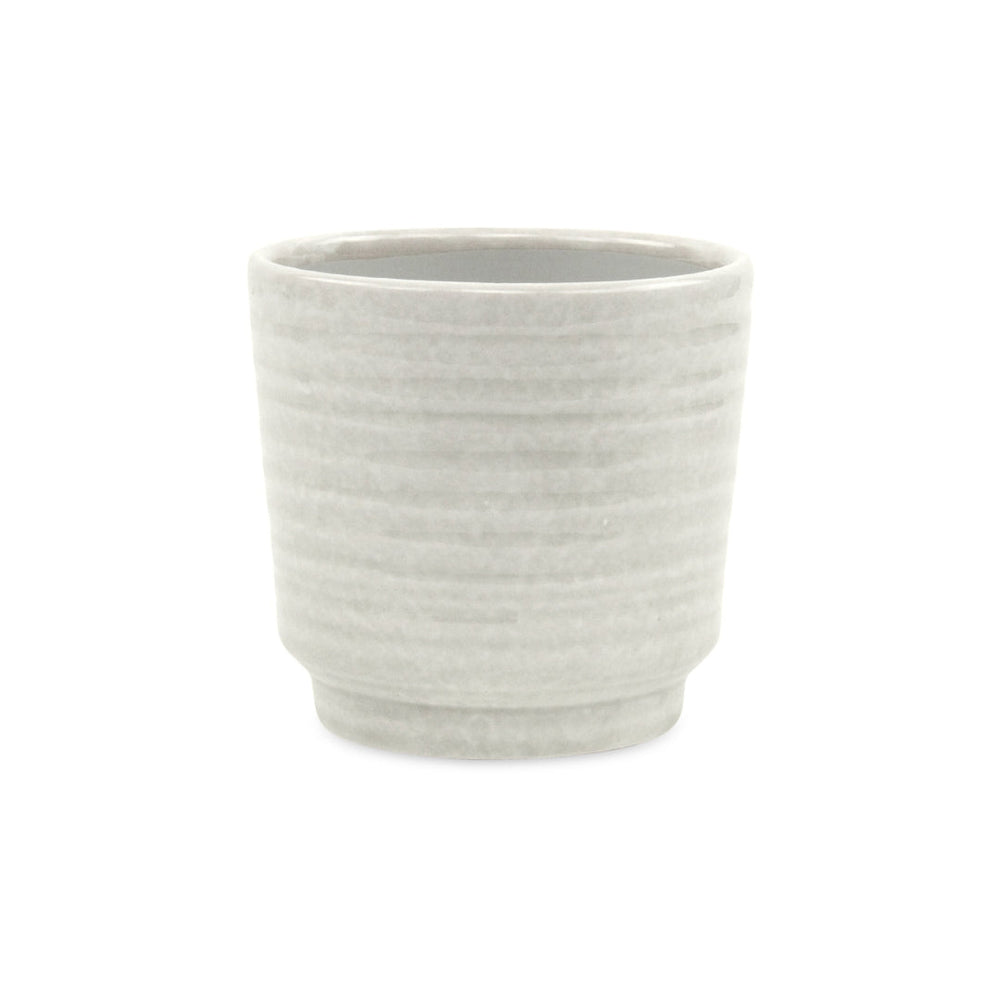 Celadi White Rippled Ceramic Pot - Large CHEUNGS