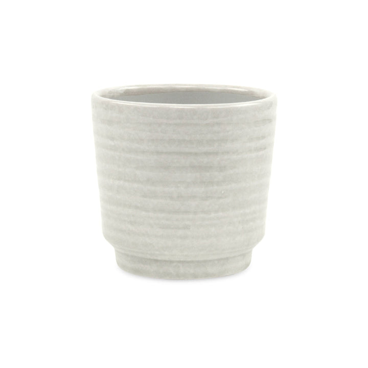 Celadi White Rippled Ceramic Pot - Large CHEUNGS