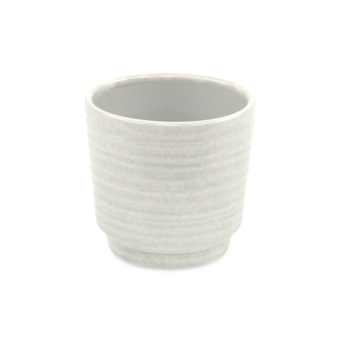 Celadi White Rippled Ceramic Pot - Large CHEUNGS