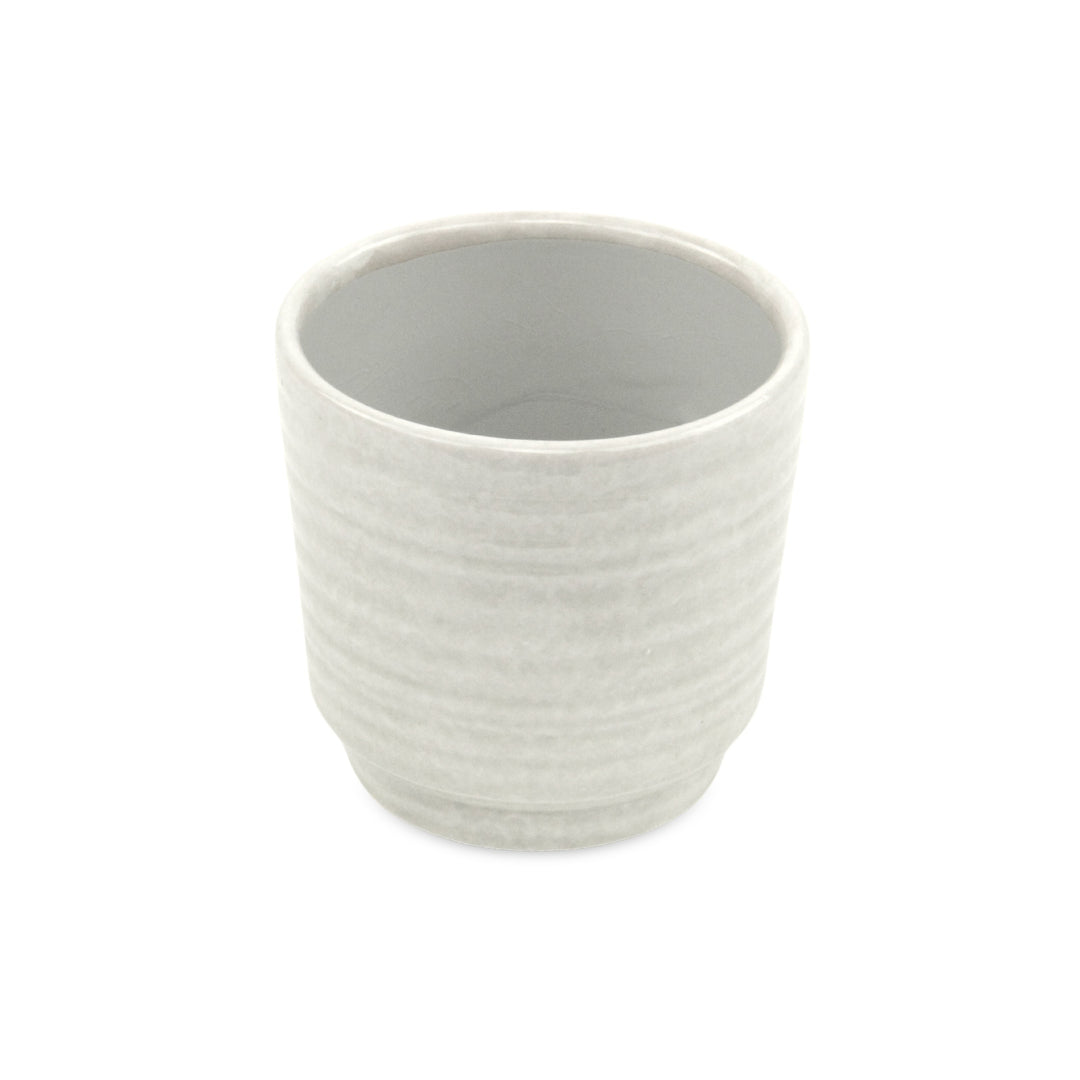 Celadi White Rippled Ceramic Pot - Large CHEUNGS