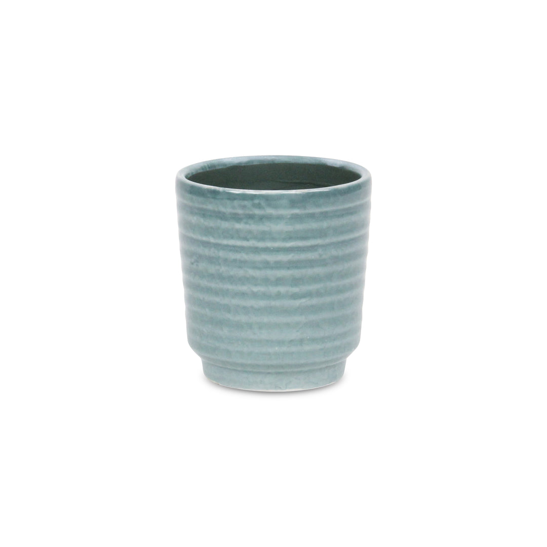 Celadi Green Rippled Ceramic Pot - Medium CHEUNGS