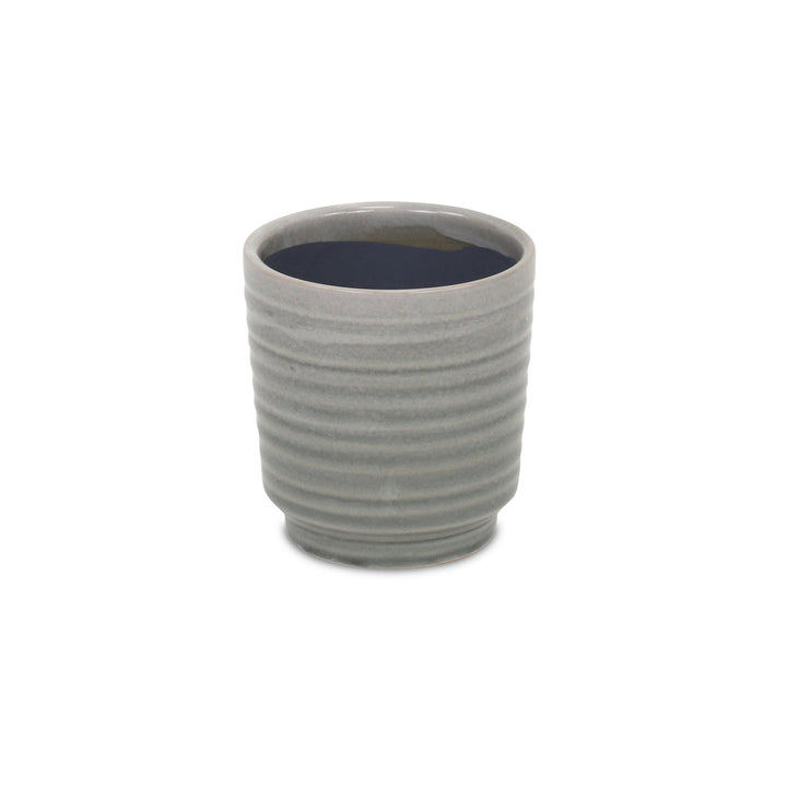 Celadi Gray Rippled Ceramic Pot - Medium CHEUNGS