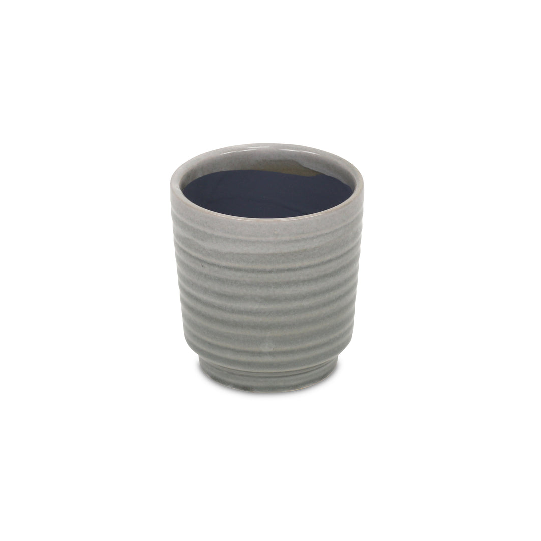 Celadi Gray Rippled Ceramic Pot - Medium CHEUNGS