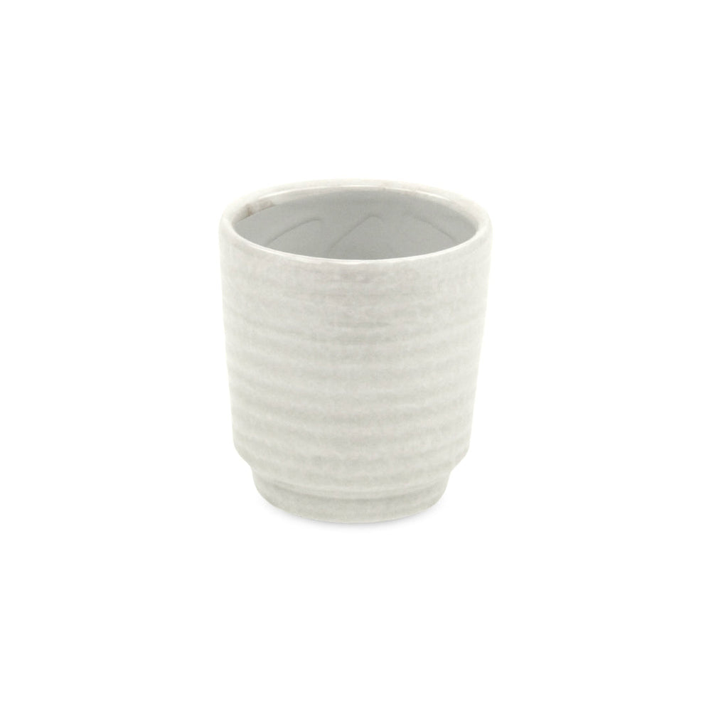 Celadi White Rippled Ceramic Pot - Medium CHEUNGS