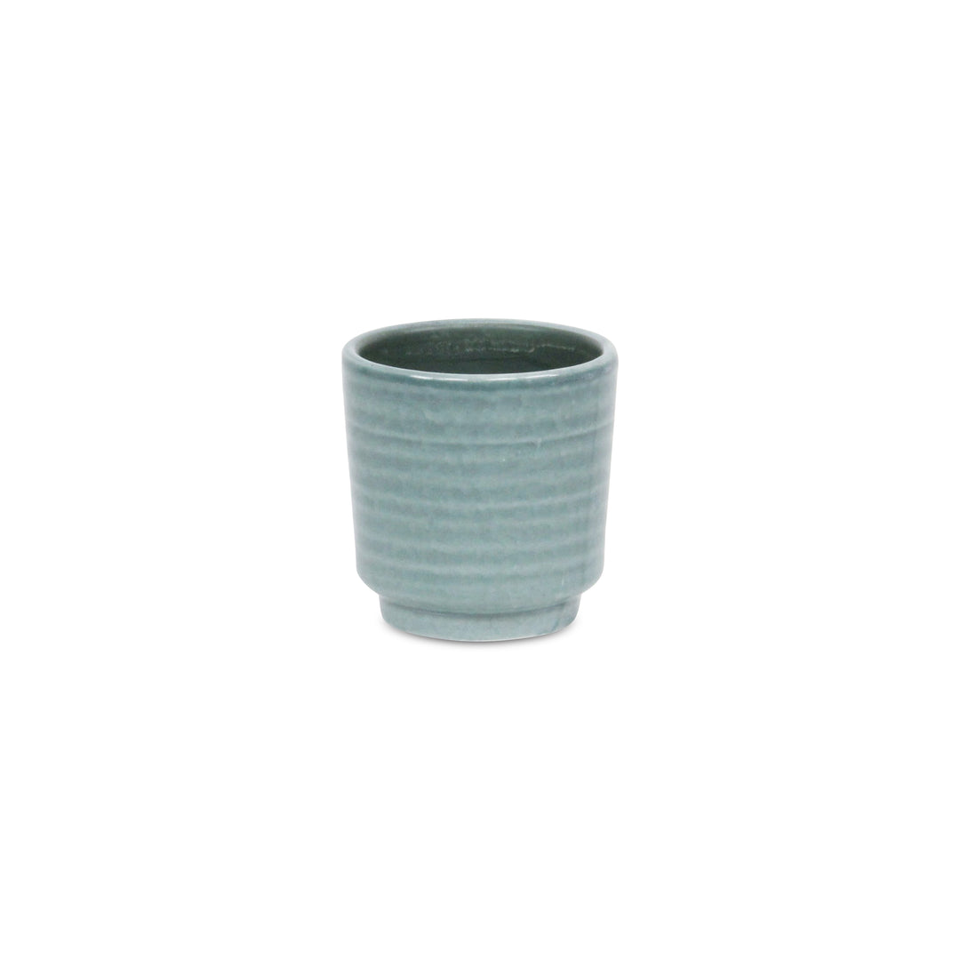 Celadi Green Rippled Ceramic Pot - Small CHEUNGS