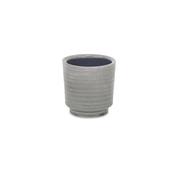 Celadi Gray Rippled Ceramic Pot - Small CHEUNGS