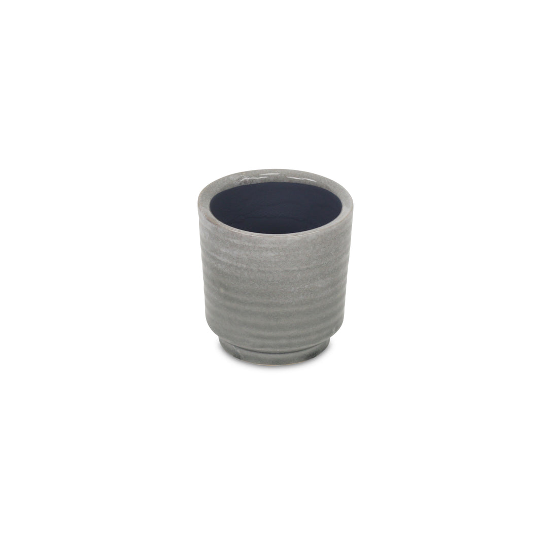 Celadi Gray Rippled Ceramic Pot - Small CHEUNGS