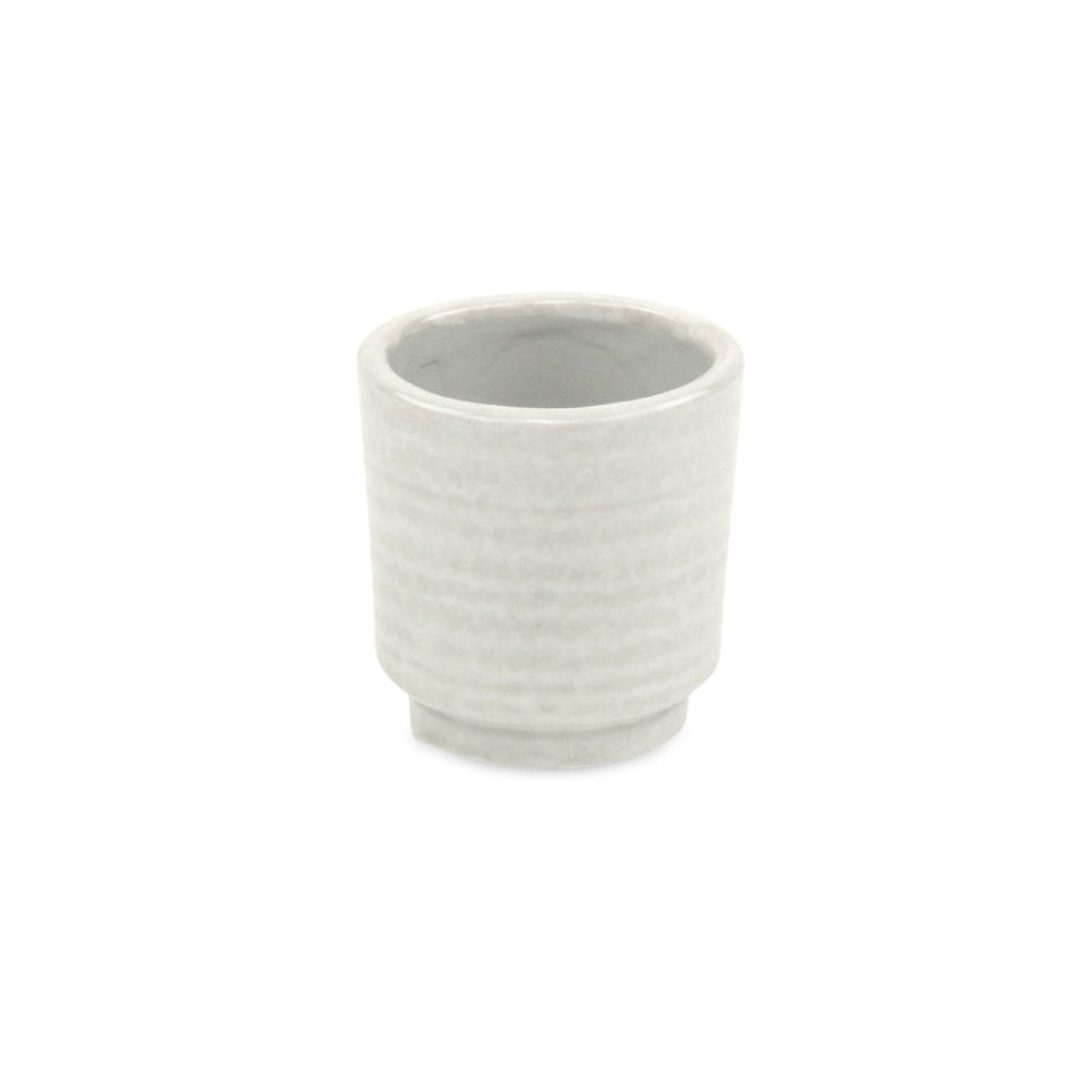 Celadi White Rippled Ceramic Pot - Small CHEUNGS