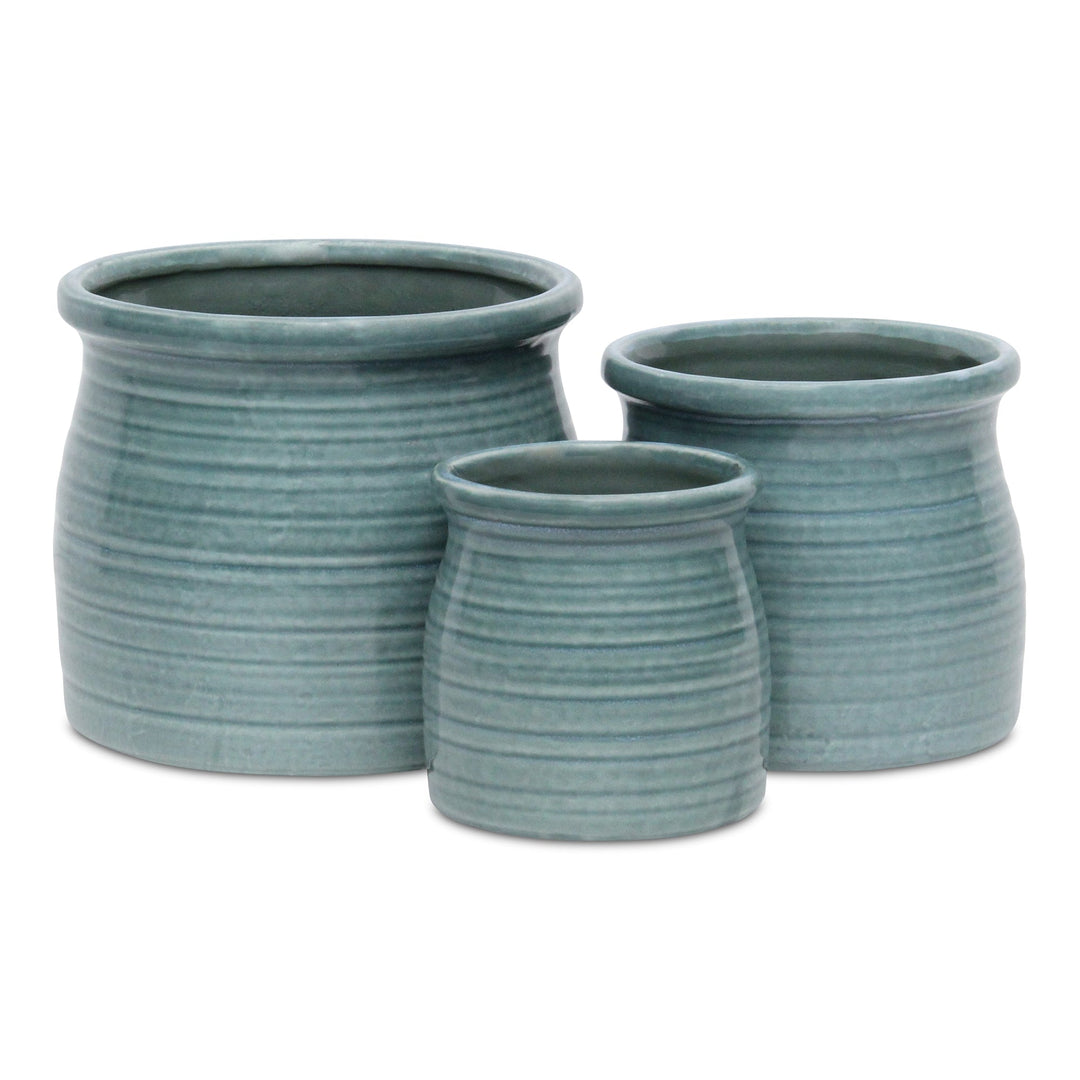 Kifon Green Curved Ceramic Pot - Large CHEUNGS