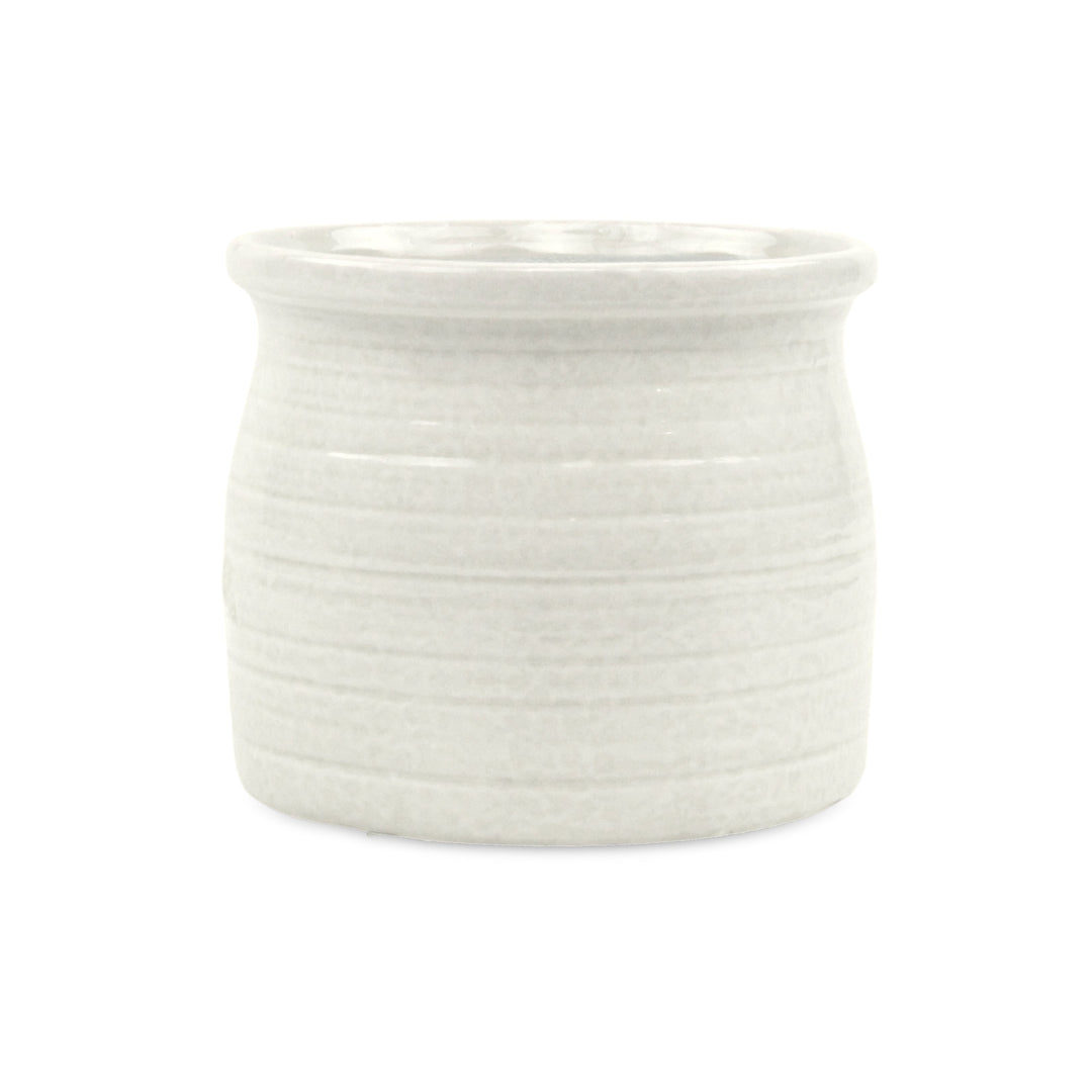 Kifon White Curved Ceramic Pot - Large CHEUNGS