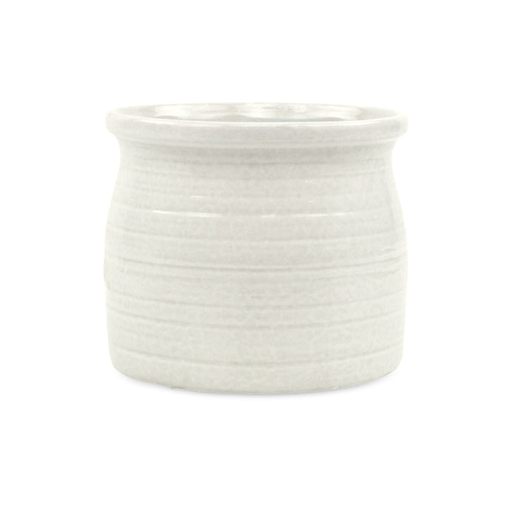 Kifon White Curved Ceramic Pot - Large CHEUNGS