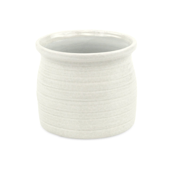 Kifon White Curved Ceramic Pot - Large CHEUNGS