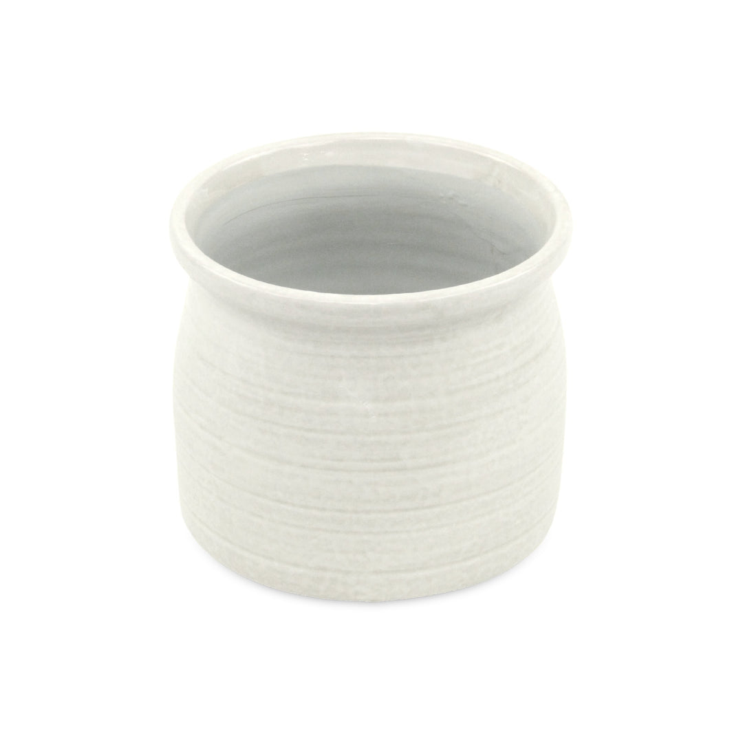 Kifon White Curved Ceramic Pot - Large CHEUNGS