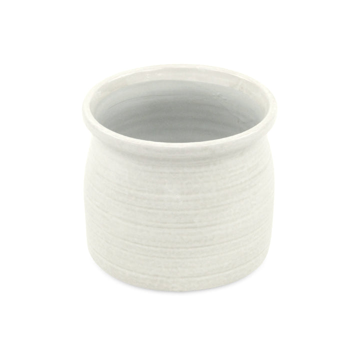 Kifon White Curved Ceramic Pot - Large CHEUNGS