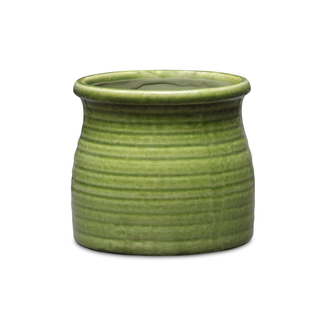 Kifon Curved Ceramic Ceramic Pot - Medium - Olive Green CHEUNGS