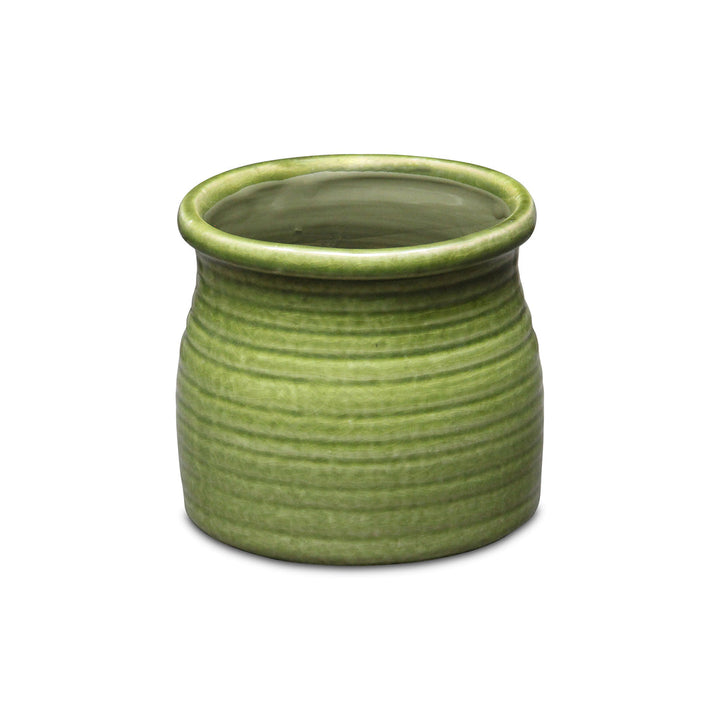 Kifon Curved Ceramic Ceramic Pot - Medium - Olive Green CHEUNGS