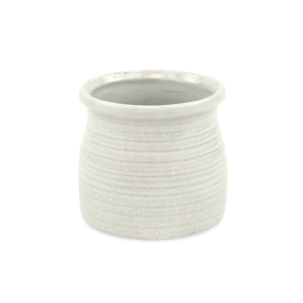 Kifon White Curved Ceramic Pot - Medium CHEUNGS