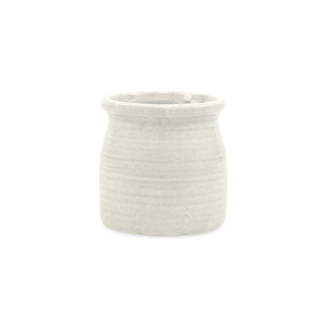 Kifon White Curved Ceramic Pot - Small CHEUNGS