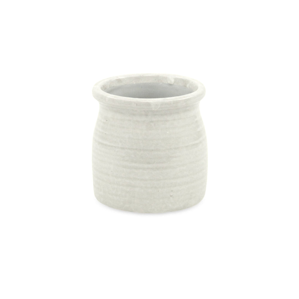 Kifon White Curved Ceramic Pot - Small CHEUNGS