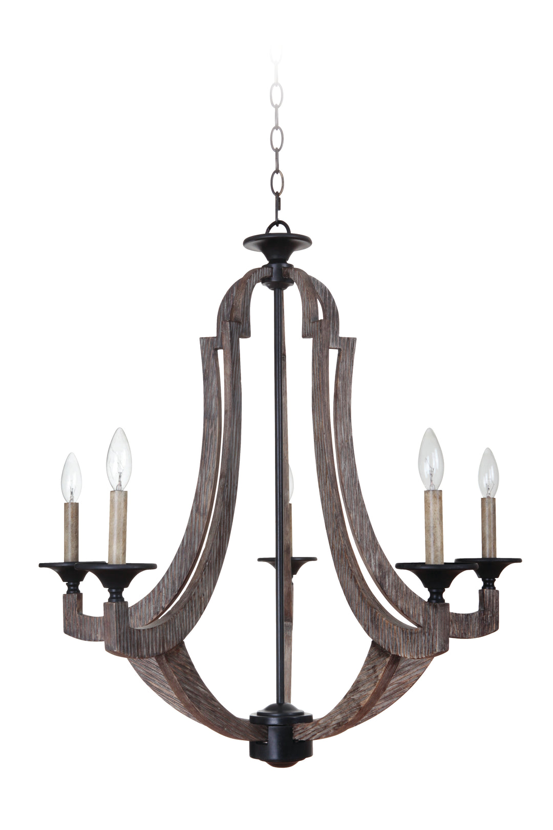 Winton 5 Light Chandelier in Weathered Pine/Bronze CRAFTMADE