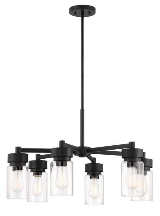 Antique Hardware Bennet 6 Light Outdoor Chandelier in Midnight Exterior