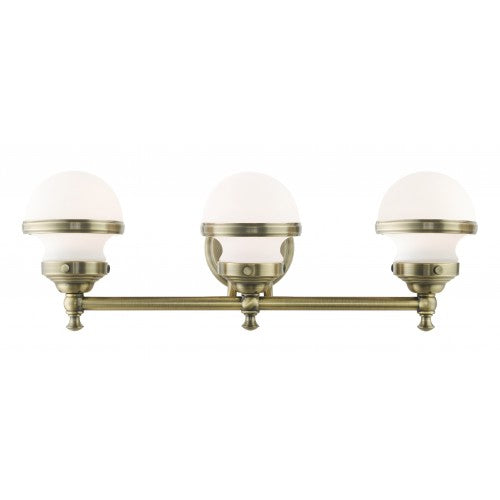 3 Light Antique Brass Bath Vanity Livex