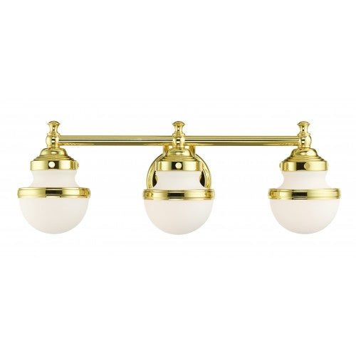 3 Light Polished Brass Bath Vanity Livex