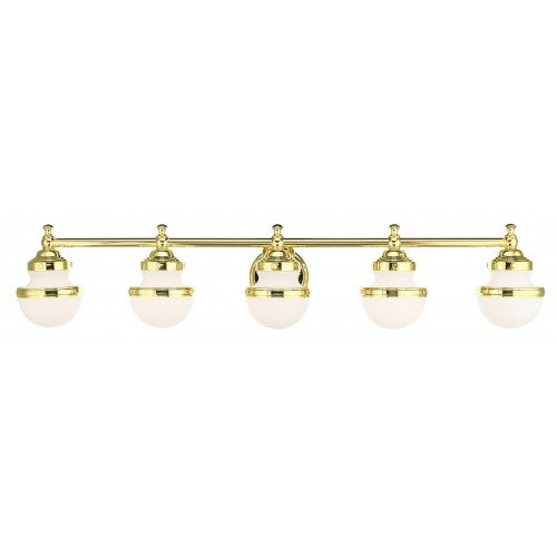 5 Light Polished Brass Bath Vanity Livex