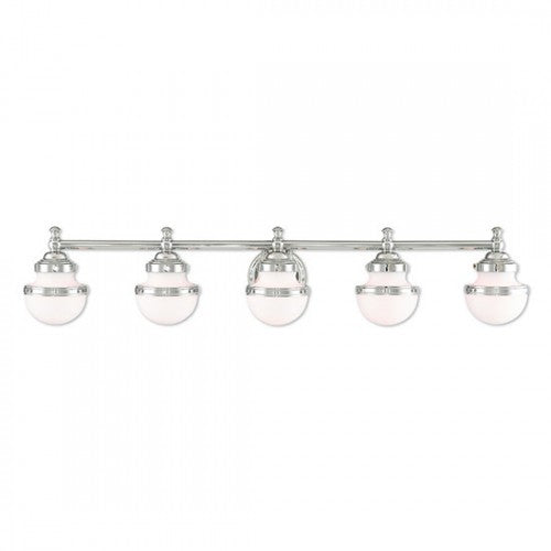 5 Light Polished Chrome Bath Light Livex