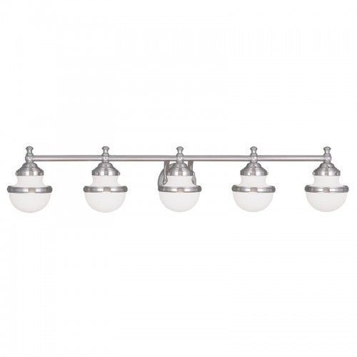 5 Light Brushed Nickel Bath Light Livex