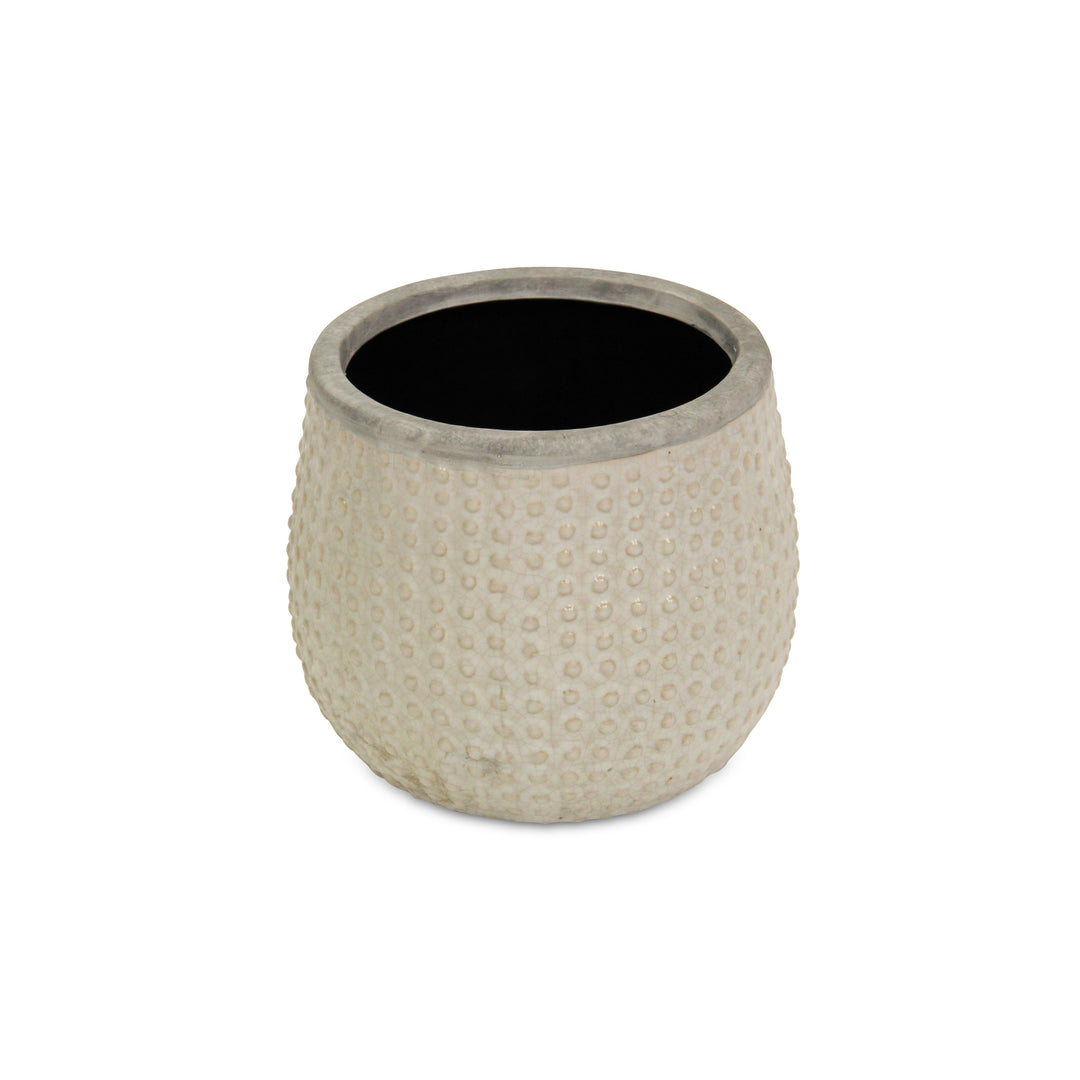 Osanna Curved Beige Ceramic Pot - Large CHEUNGS