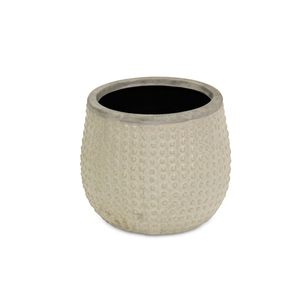 Osanna Curved Beige Ceramic Pot - Large CHEUNGS