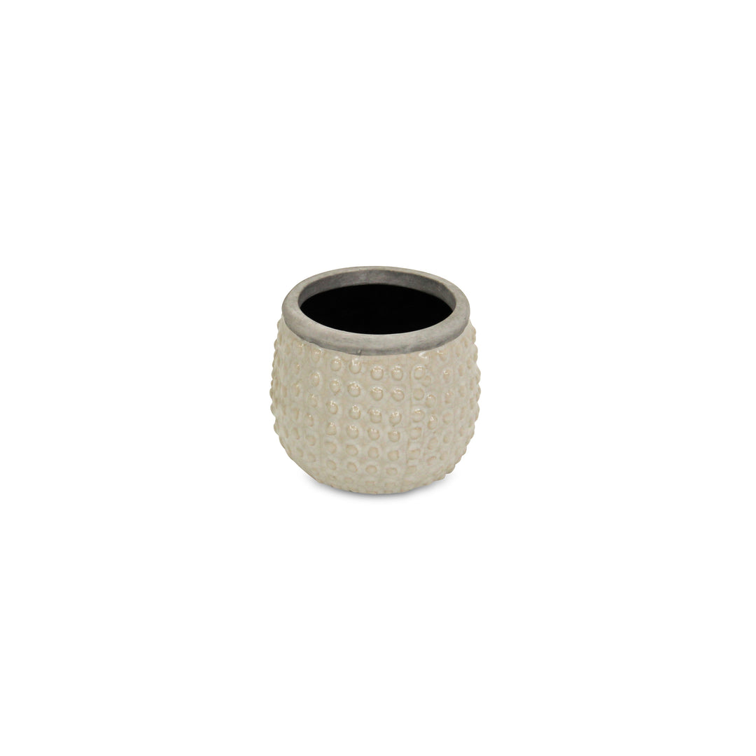 Osanna Curved Beige Ceramic Pot - Small CHEUNGS