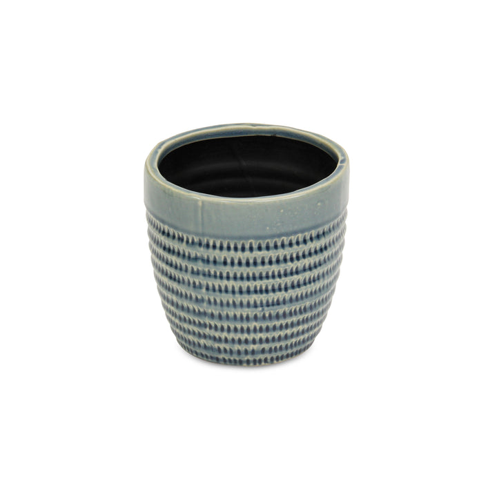 Idola Tapered Blue Ceramic Pot - Large CHEUNGS